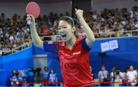 Lily Zhang is looking to add another medal to her 2014 collection here in Shanghai.  Photo credit: ITTF/Remy Gros