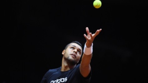 Jo-Wilfried Tsonga from France at practice before the Davis Cup final between France and Switzerland, at the Pierre-Mauroy stadium in Lille, on November 19, 2014. Photo by Corinne Dubreuil/ABACAPRESS.COM