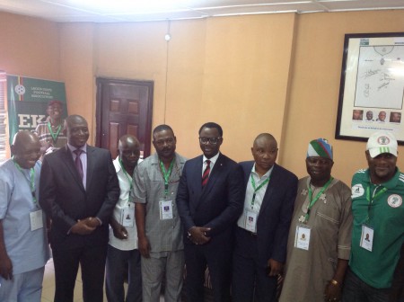 Members of the Electoral committee and the newly elected chairmen after the swearing in ceremony 
