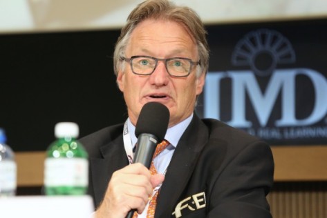 Frank Kemperman, Chair of the FEI Dressage Committee, addressed the FEI Sports Forum 2015 today at the IMD in Lausanne (SUI) (FEI/Germain Arias-Schreiber)