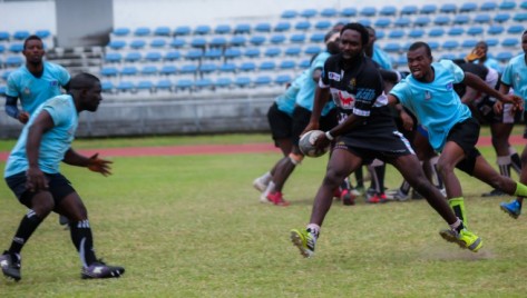 Racing Fly half; Ekpo Williams in action during a South West Rugby league game