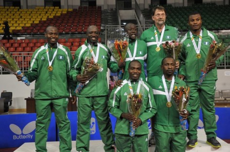 Victorious Nigerian Men's Table Tennis Team at the AAG