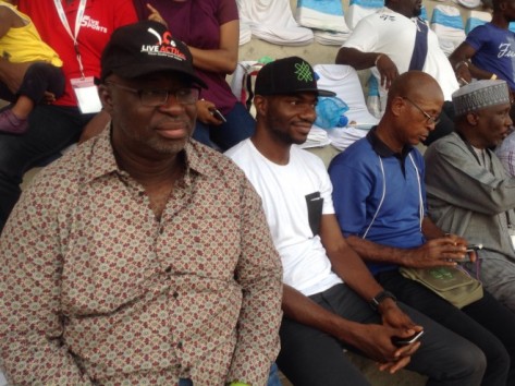 NFF 1st Vice President Barrister Seyi Akinwunmi with Samson Adamu of Copa Lagos to his left